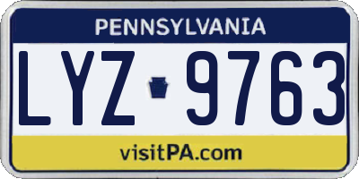 PA license plate LYZ9763
