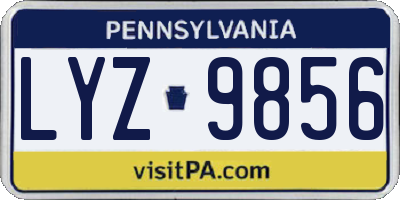 PA license plate LYZ9856