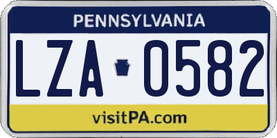 PA license plate LZA0582