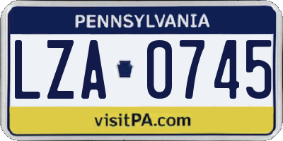 PA license plate LZA0745