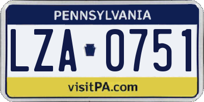 PA license plate LZA0751
