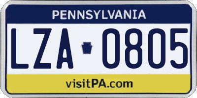 PA license plate LZA0805