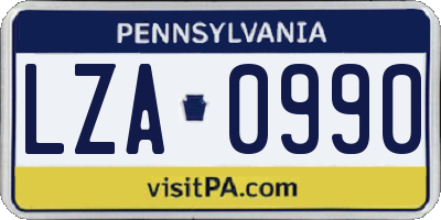 PA license plate LZA0990