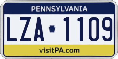 PA license plate LZA1109