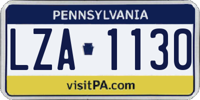 PA license plate LZA1130