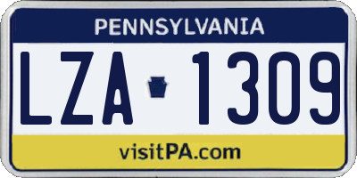 PA license plate LZA1309