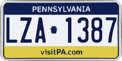 PA license plate LZA1387