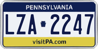 PA license plate LZA2247
