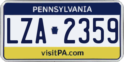 PA license plate LZA2359