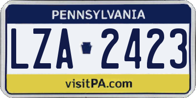 PA license plate LZA2423