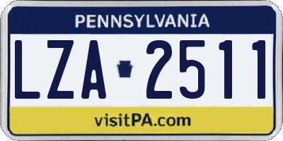 PA license plate LZA2511