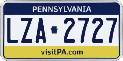 PA license plate LZA2727