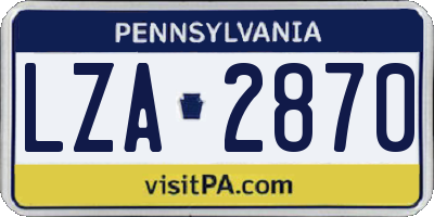 PA license plate LZA2870