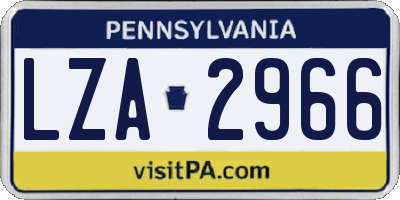 PA license plate LZA2966