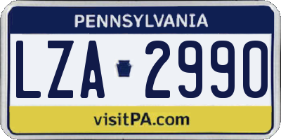 PA license plate LZA2990