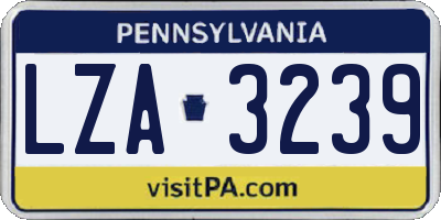 PA license plate LZA3239