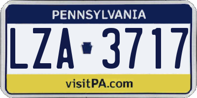 PA license plate LZA3717