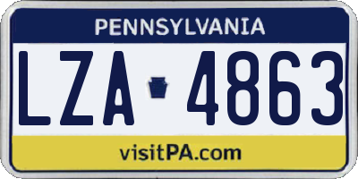 PA license plate LZA4863