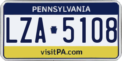 PA license plate LZA5108