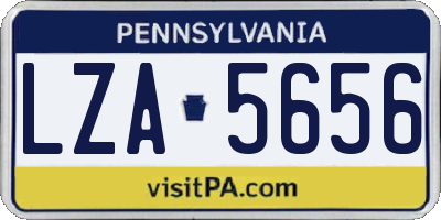 PA license plate LZA5656