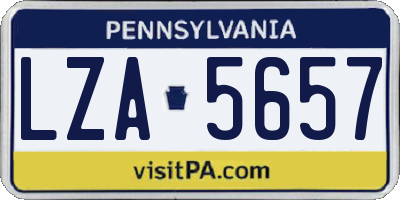 PA license plate LZA5657