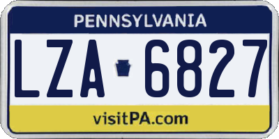PA license plate LZA6827