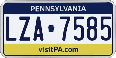 PA license plate LZA7585
