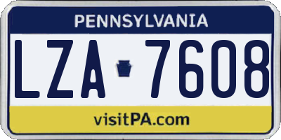PA license plate LZA7608