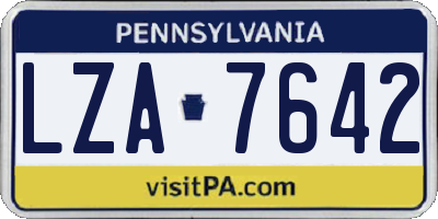 PA license plate LZA7642