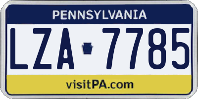 PA license plate LZA7785