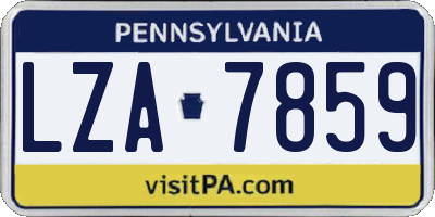 PA license plate LZA7859