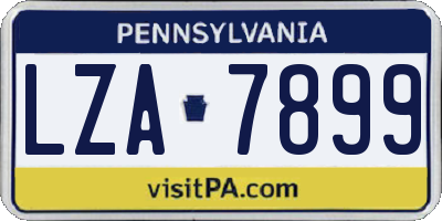 PA license plate LZA7899