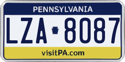 PA license plate LZA8087