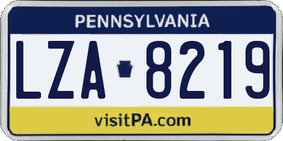 PA license plate LZA8219