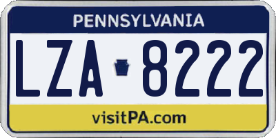 PA license plate LZA8222