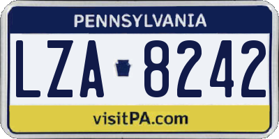 PA license plate LZA8242