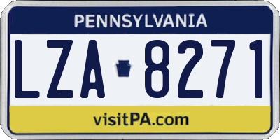 PA license plate LZA8271