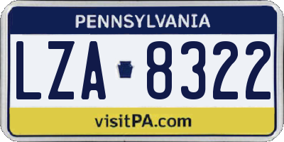 PA license plate LZA8322