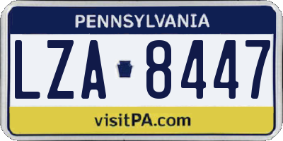 PA license plate LZA8447