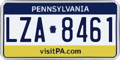 PA license plate LZA8461