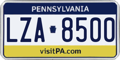 PA license plate LZA8500