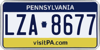 PA license plate LZA8677