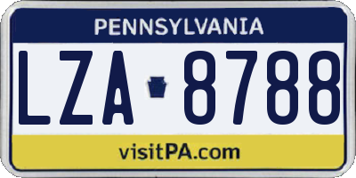 PA license plate LZA8788