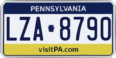 PA license plate LZA8790