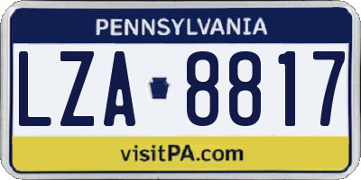 PA license plate LZA8817
