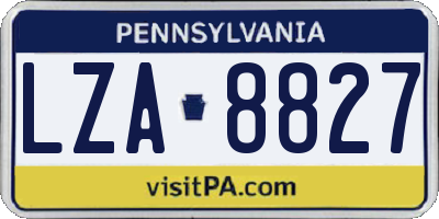 PA license plate LZA8827