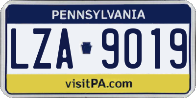 PA license plate LZA9019
