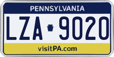 PA license plate LZA9020