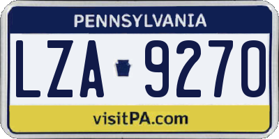 PA license plate LZA9270