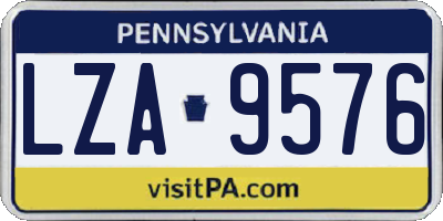PA license plate LZA9576